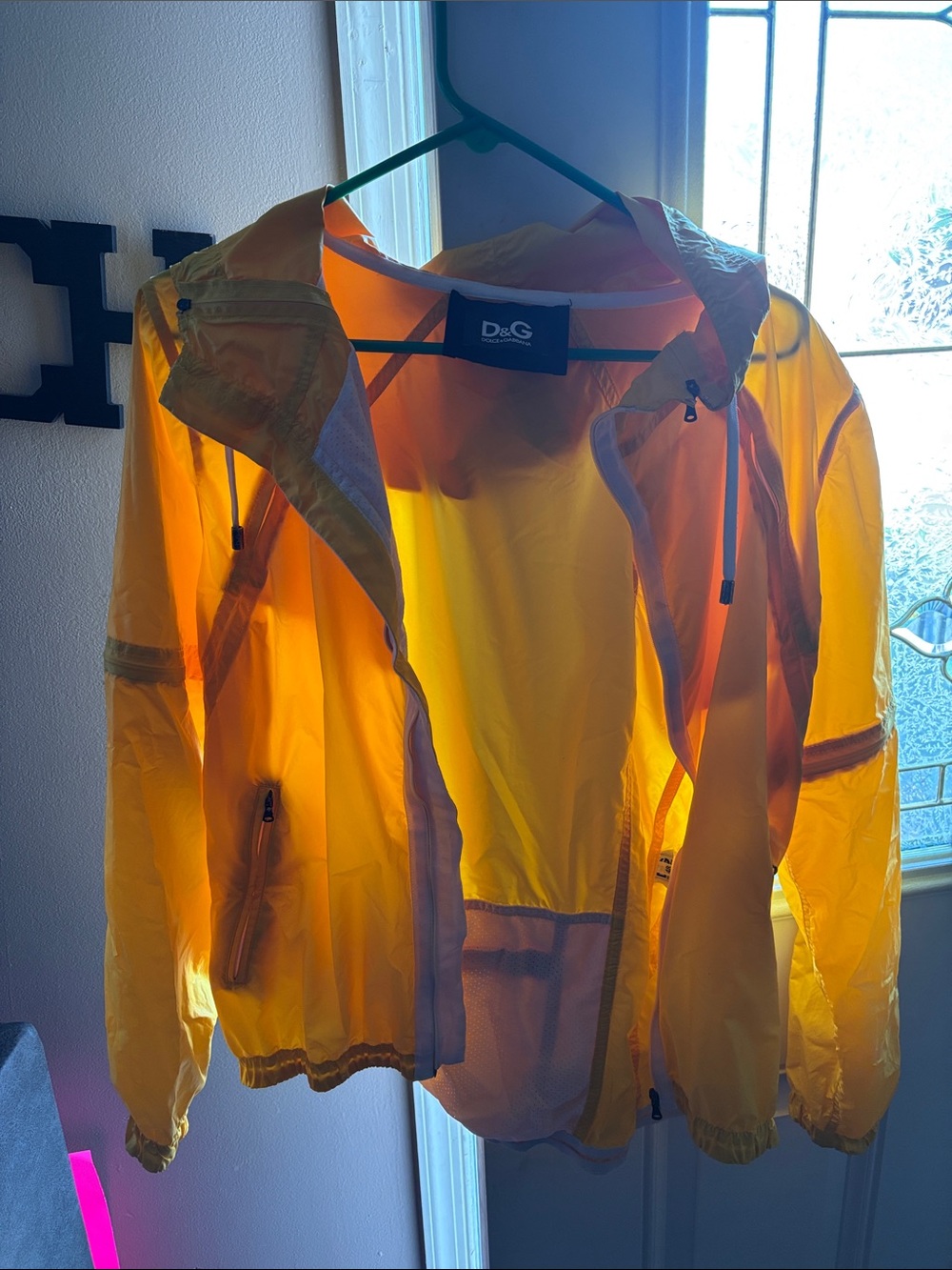 D&G Yellow Lightweight Hooded Jacket